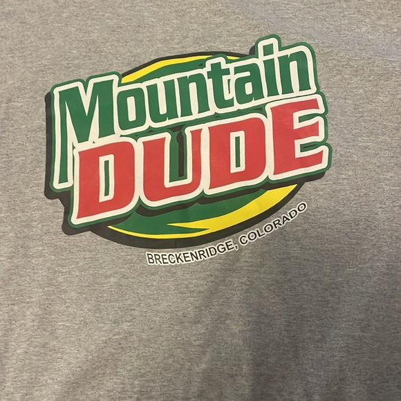 Men’s ‘Mountain Dude’ Breckenridge Colorado Gray Long Sleeve, Size Medium - Picture 2 of 6